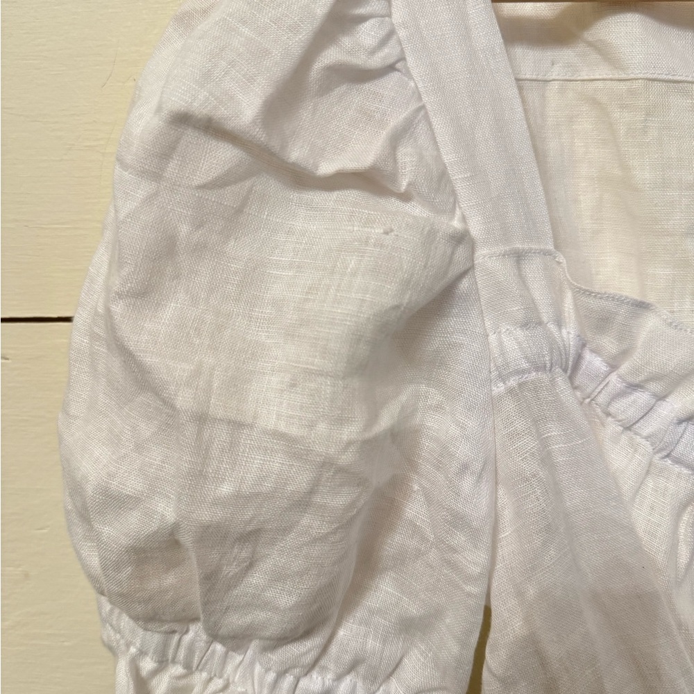 SLEEPER Marquise Linen Lace-Up Dress in white - Picture 8 of 13